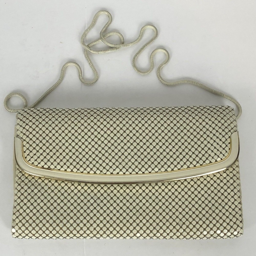 Womens Metal‎ Mesh Evening Purse Clutch Bag Ivory Date Prom J